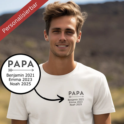 Person trägt weißes personalisierbares T-Shirt