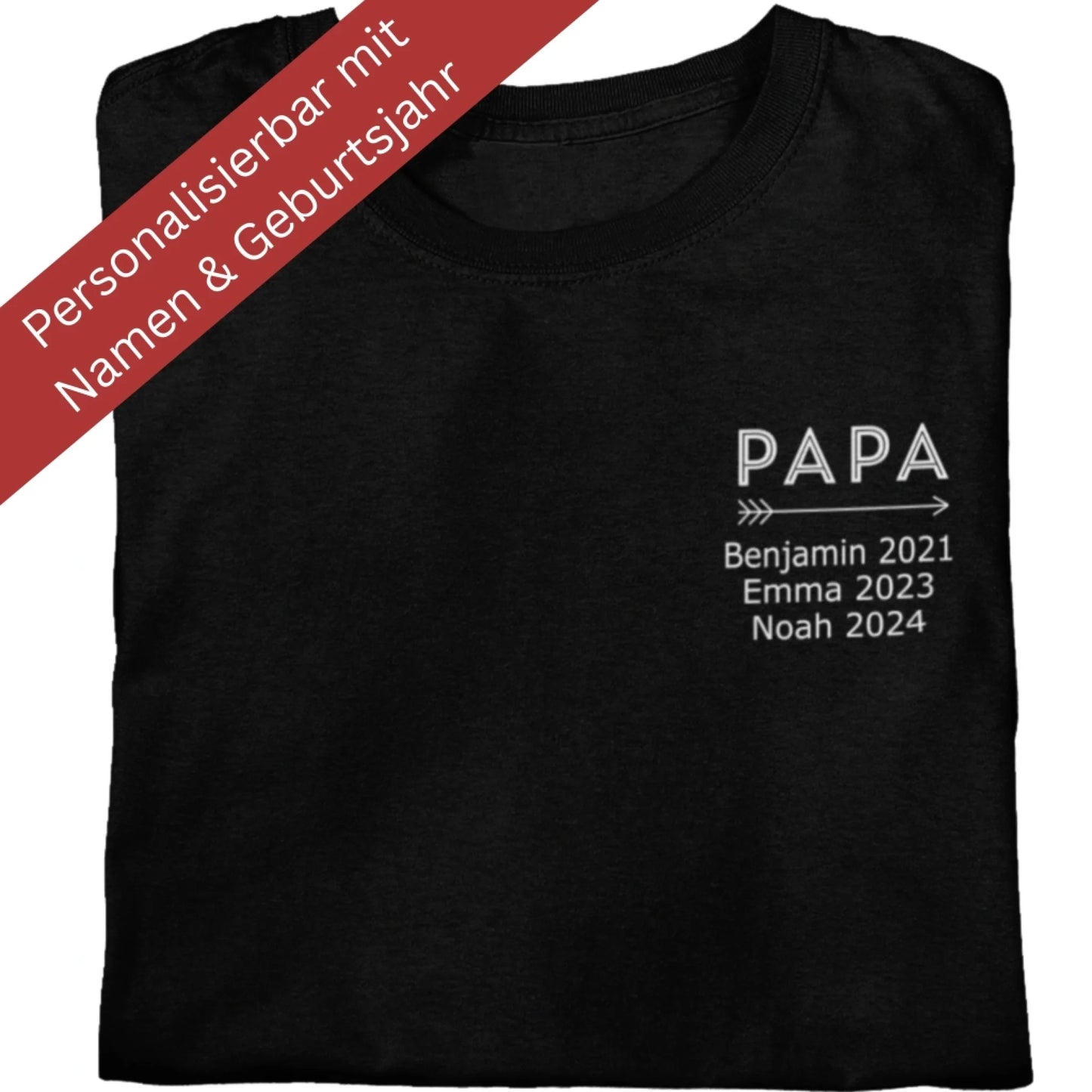 Gefaltetes schwarzes personalisierbares T-Shirt