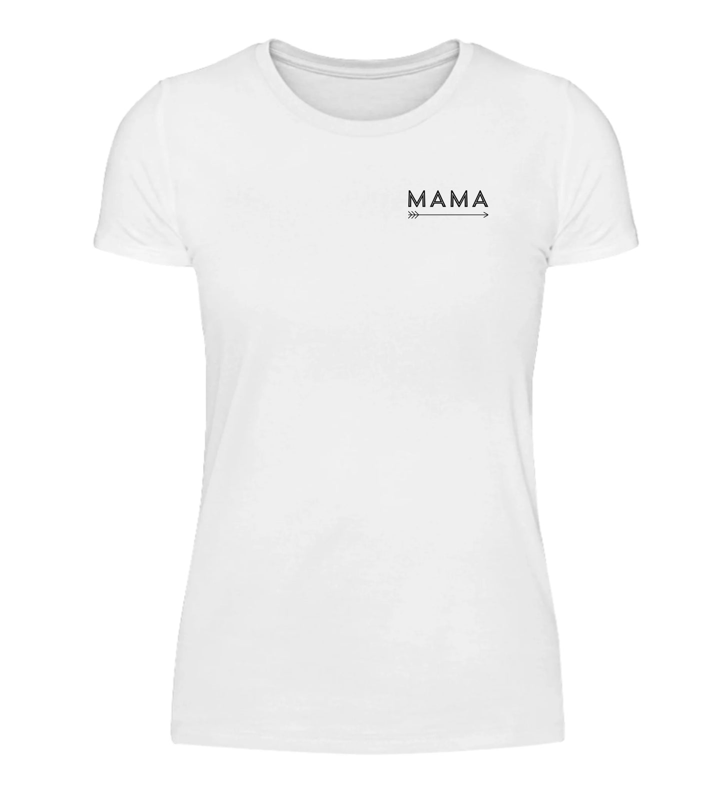 Weißes personalisierbares T-Shirt mit 'MAMA'-Aufschrift