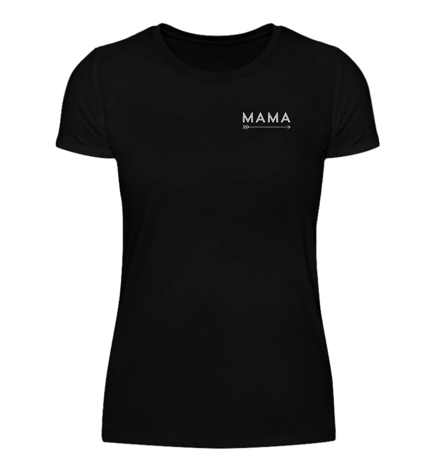 Schwarzes personalisierbares T-Shirt mit 'MAMA'-Aufschrift