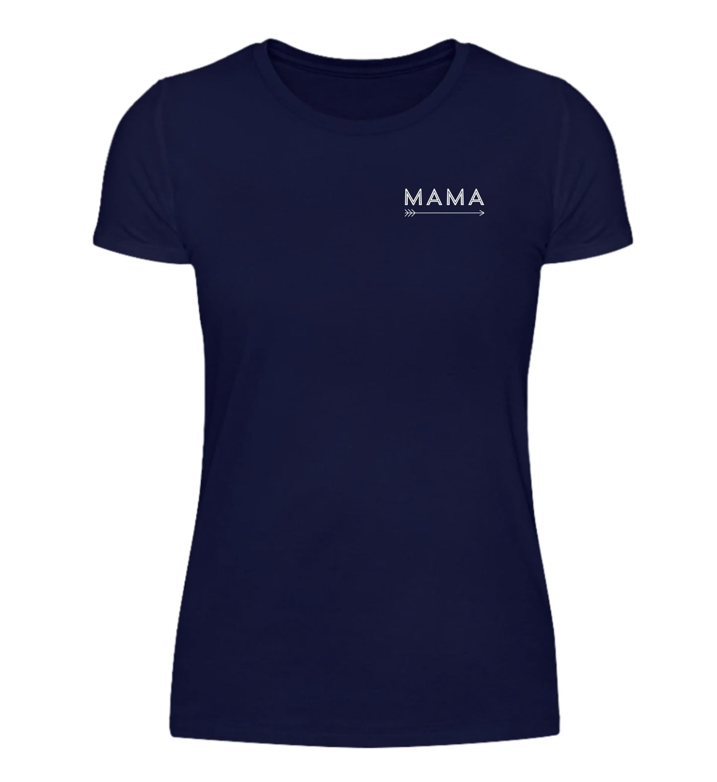Marineblaues personalisierbares T-Shirt mit 'MAMA'-Aufschrift