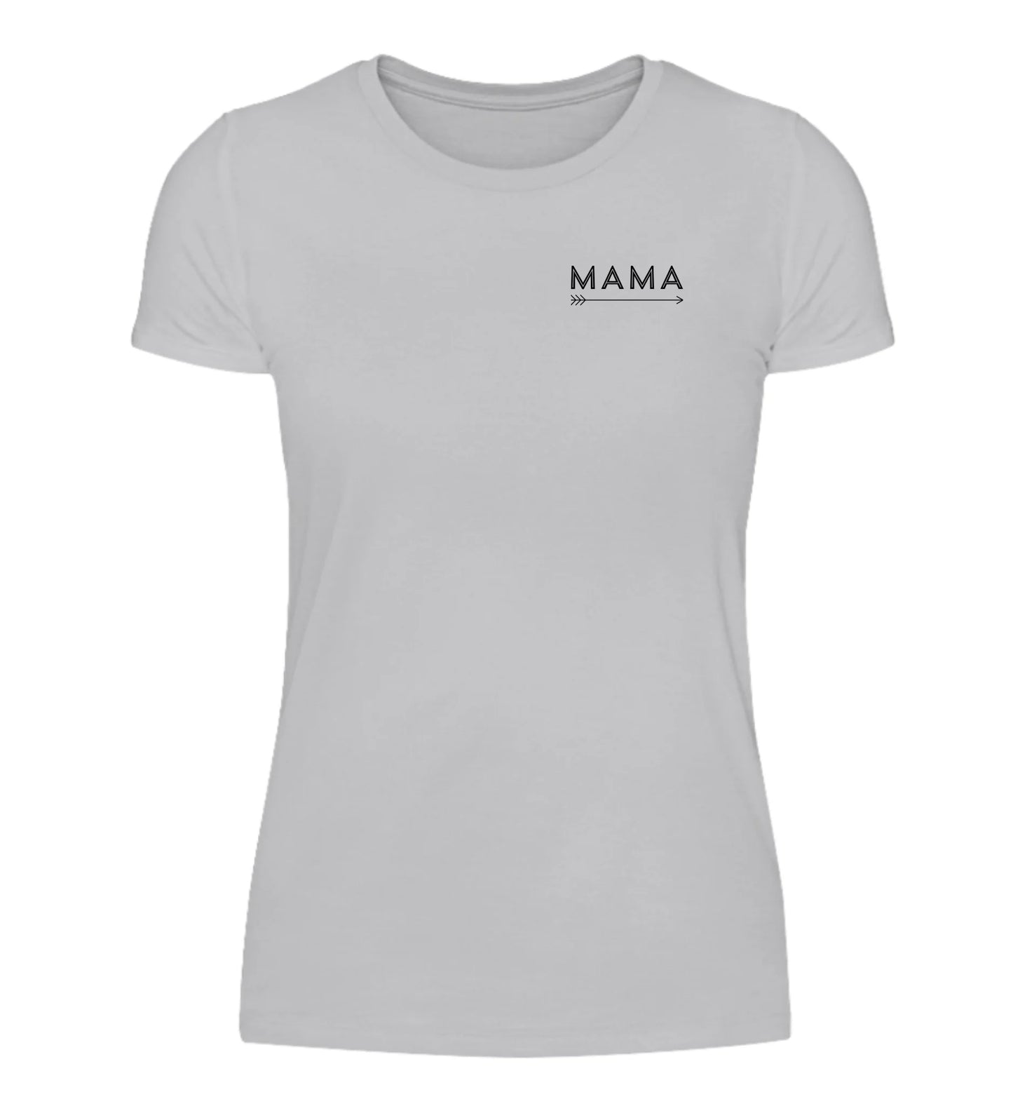 Graues personalisierbares T-Shirt mit 'MAMA'-Aufschrift