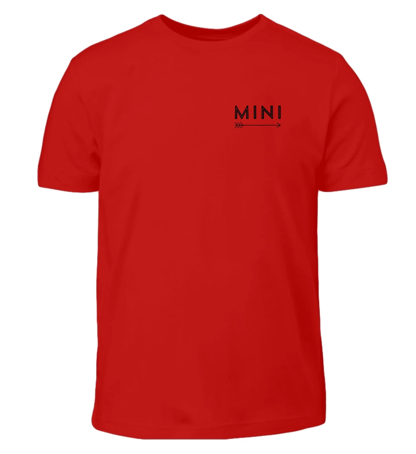 Rotes personalisierbares T-Shirt mit 'MINI'-Aufschrift