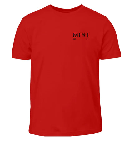 Rotes personalisierbares T-Shirt mit 'MINI'-Aufschrift