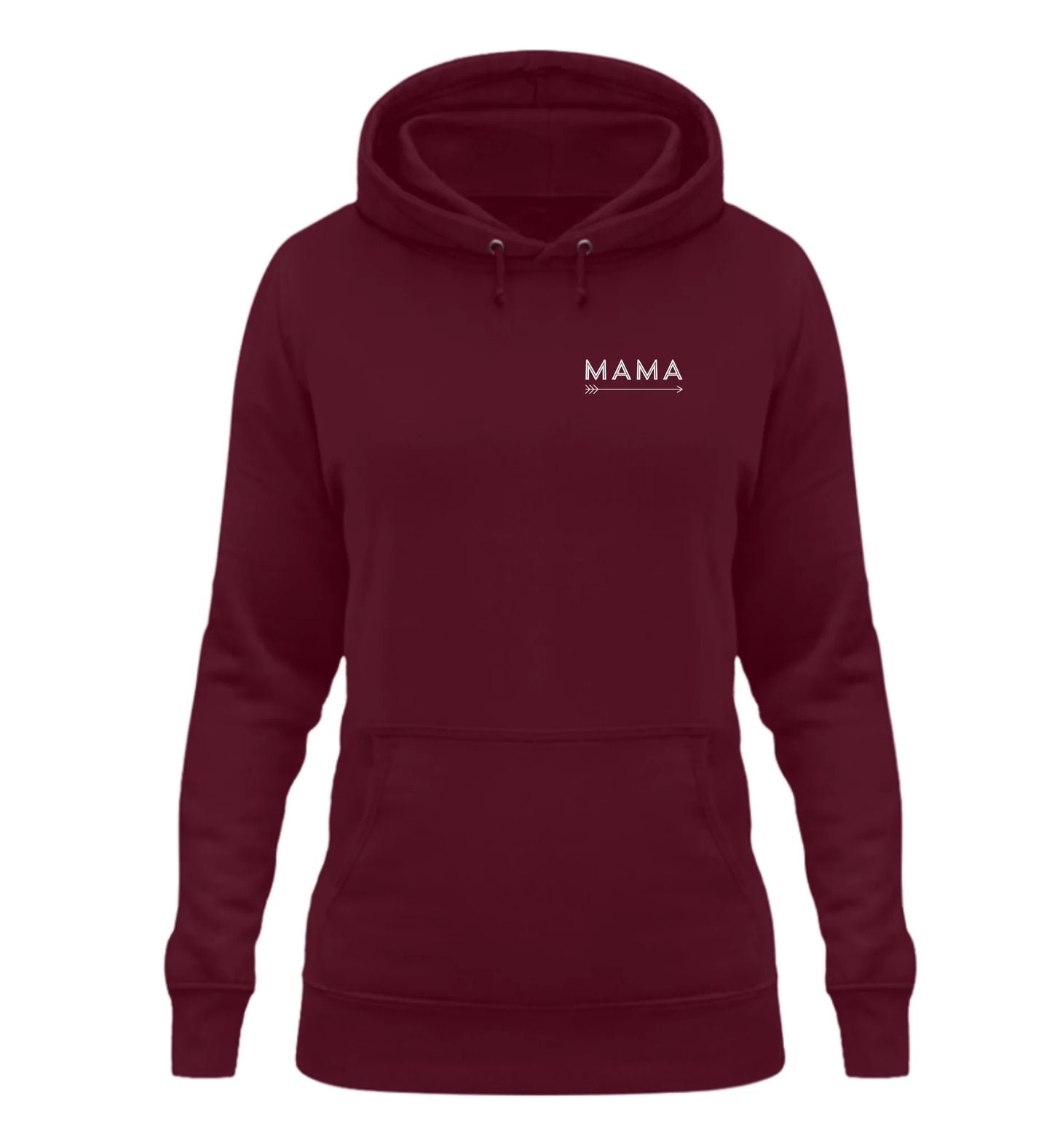 Weinroter personalisierbarer Hoodie mit 'MAMA'-Aufschrift