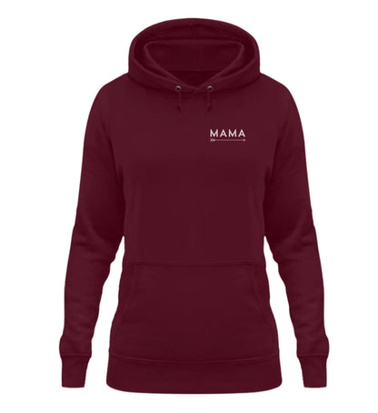 Weinroter personalisierbarer Hoodie mit 'MAMA'-Aufschrift
