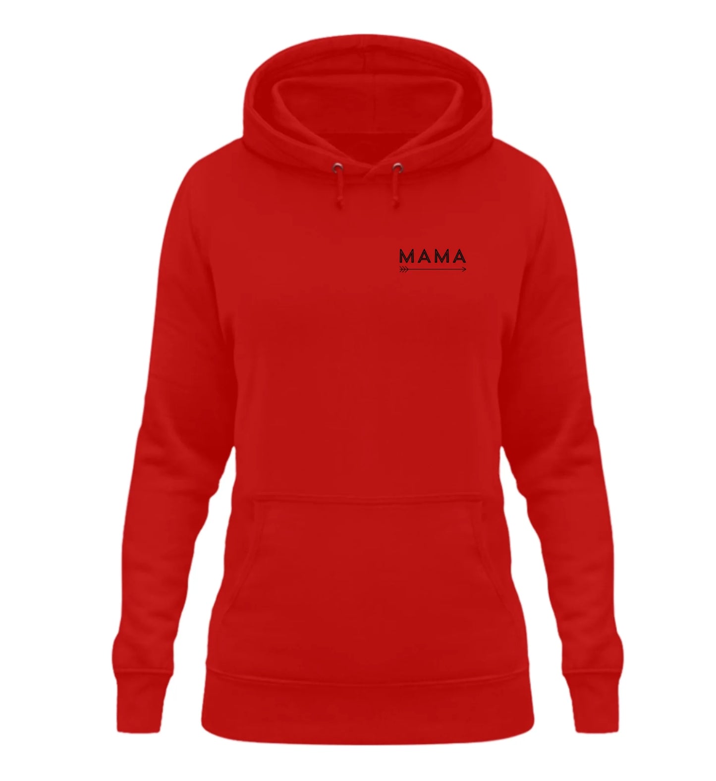 Roter personalisierbarer Hoodie mit 'MAMA'-Aufschrift