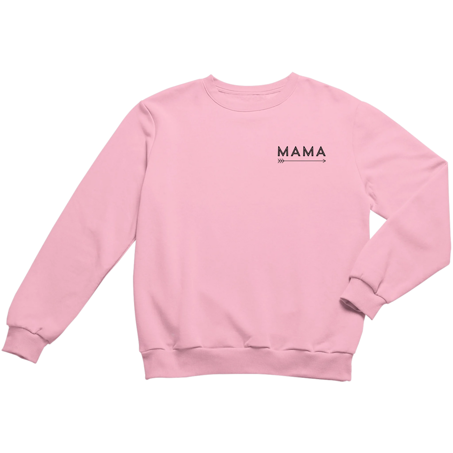 Rosafarbener personalisierbarer Sweater mit 'MAMA'-Aufschrift