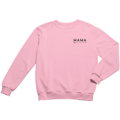 Rosafarbener personalisierbarer Sweater mit 'MAMA'-Aufschrift