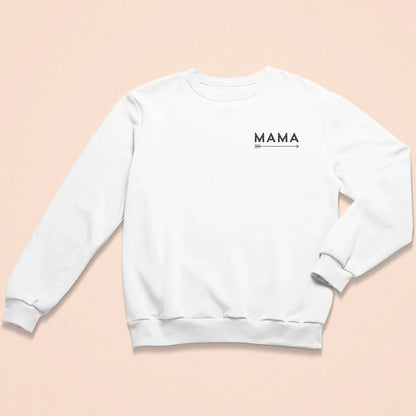 Weißer personalisierbarer Sweater mit 'MAMA'-Aufschrift