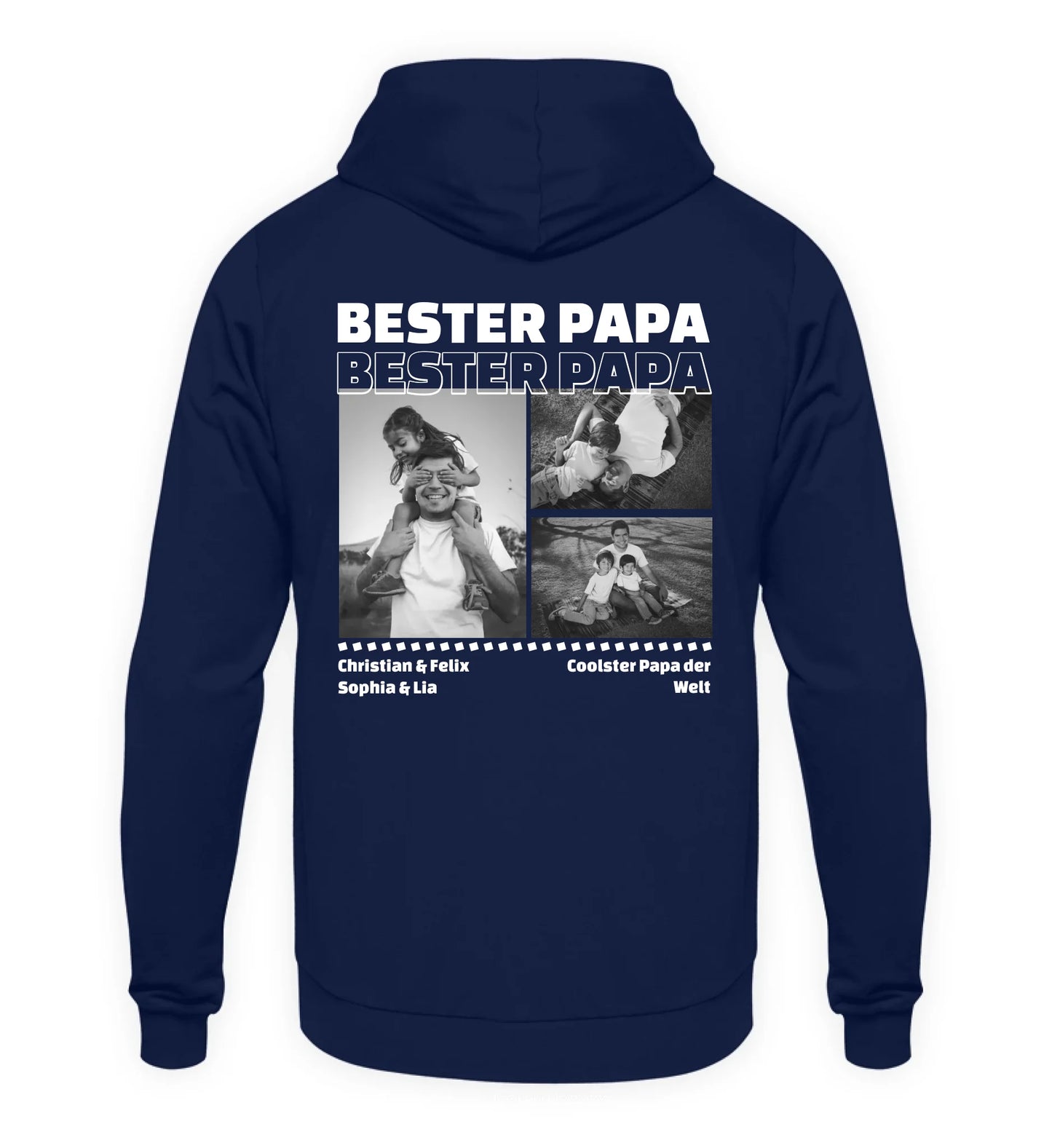 Mit Fotos personalisierbarer marineblauer Hoodie
