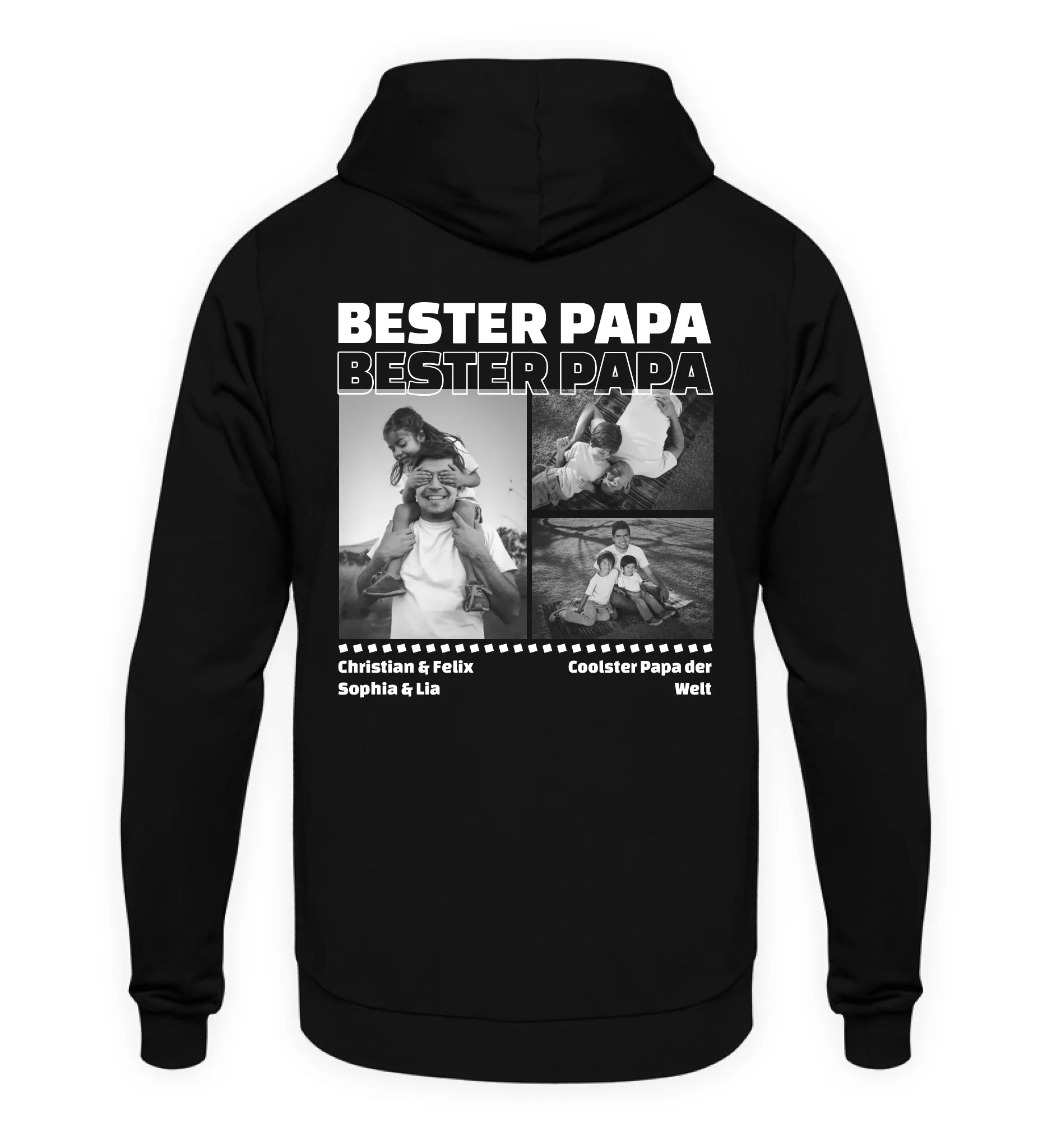 Mit Fotos personalisierbarer schwarzer Hoodie