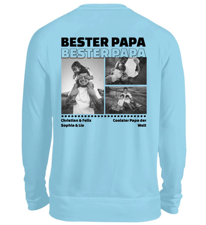 Mit Fotos personalisierbarer hellblauer Sweater 