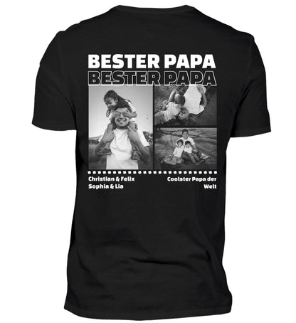 Mit Fotos und Text personalisierbares schwarzes T-Shirt