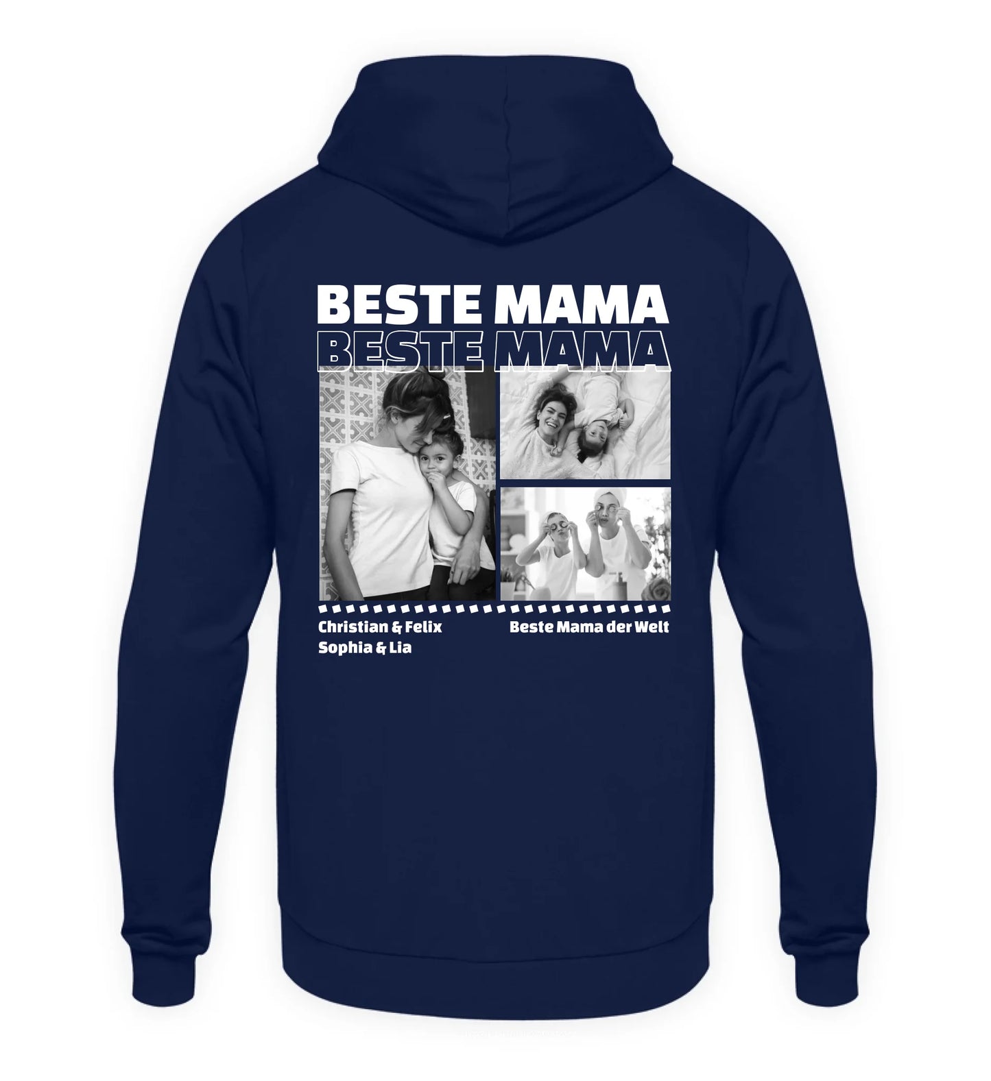 Mit Fotos personalisierbarer marineblauer Hoodie