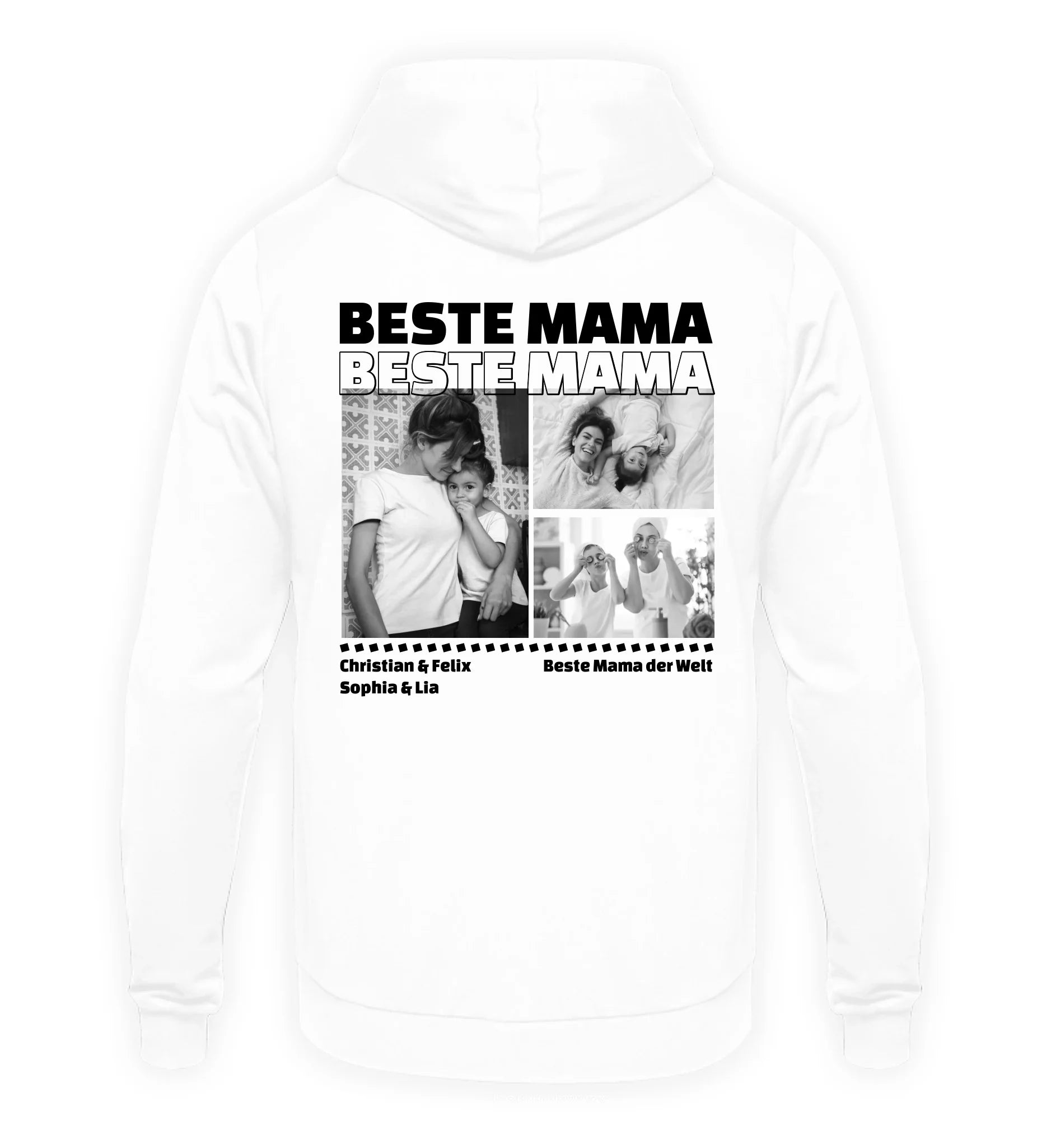 Mit Fotos personalisierbarer weißer Hoodie
