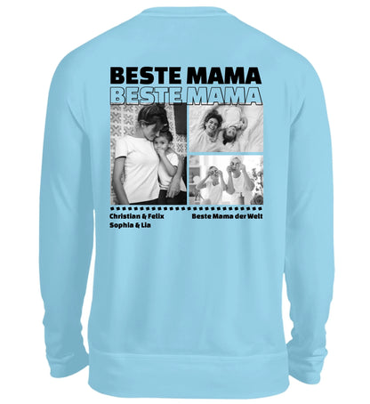 Mit Fotos personalisierbarer hellblauer Sweater 