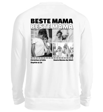 Mit Fotos personalisierbarer weißer Sweater