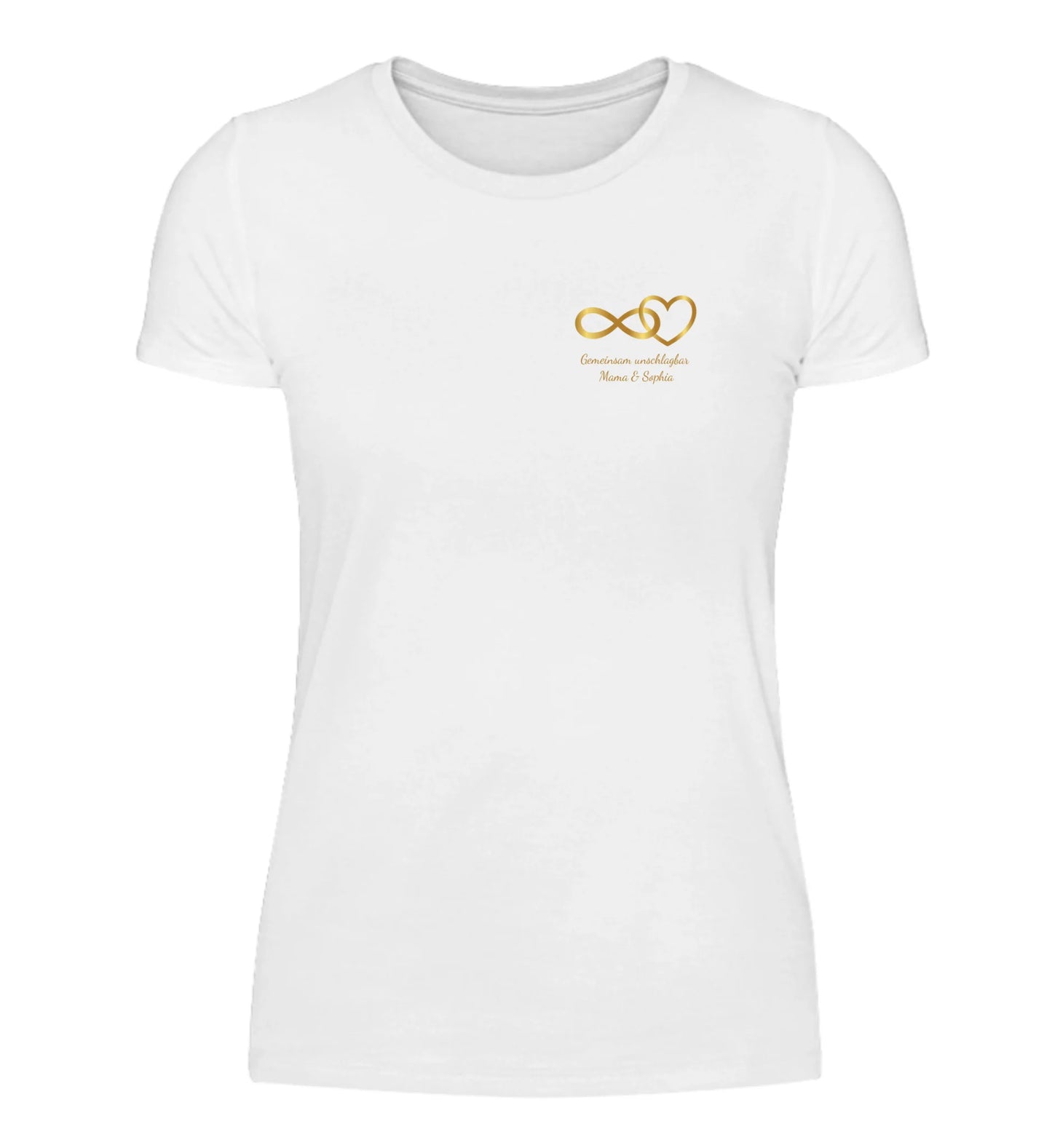 Weißes personalisierbares T-Shirt mit 'MAMA'-Aufschrift