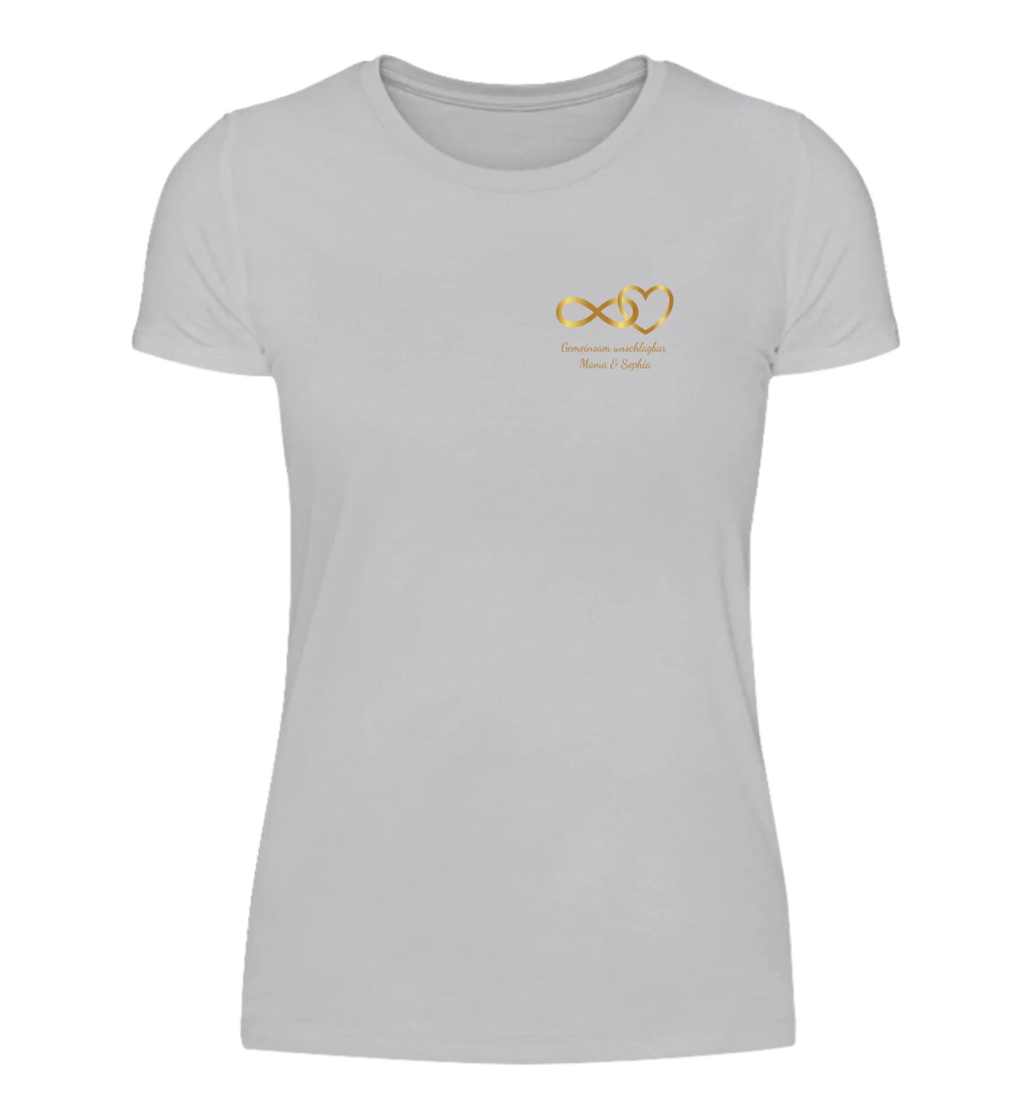 Graues personalisierbares T-Shirt mit 'MAMA'-Aufschrift