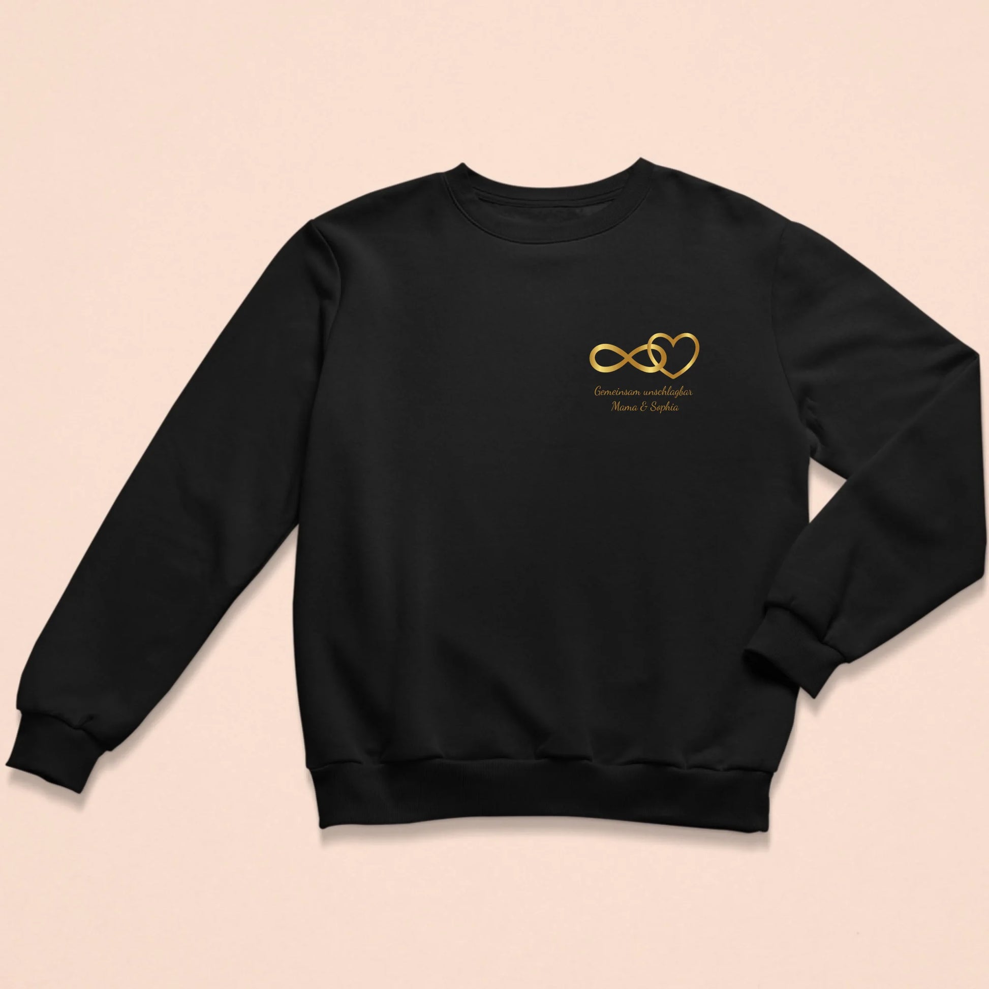 Schwarzer personalisierbarer Sweater mit 'MAMA'-Aufschrift
