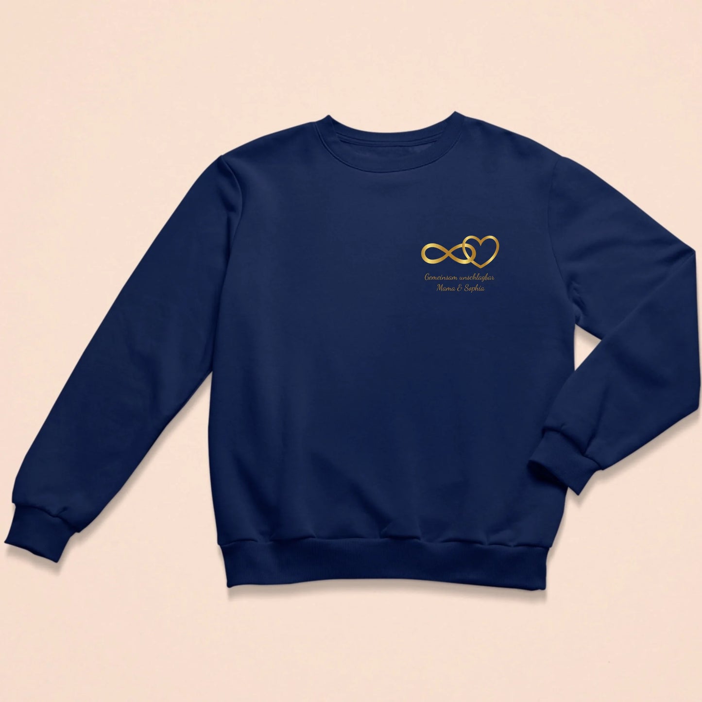 Marineblauer personalisierbarer Sweater mit 'MAMA'-Aufschrift