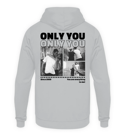 Mit Fotos personalisierbarer grauer Hoodie