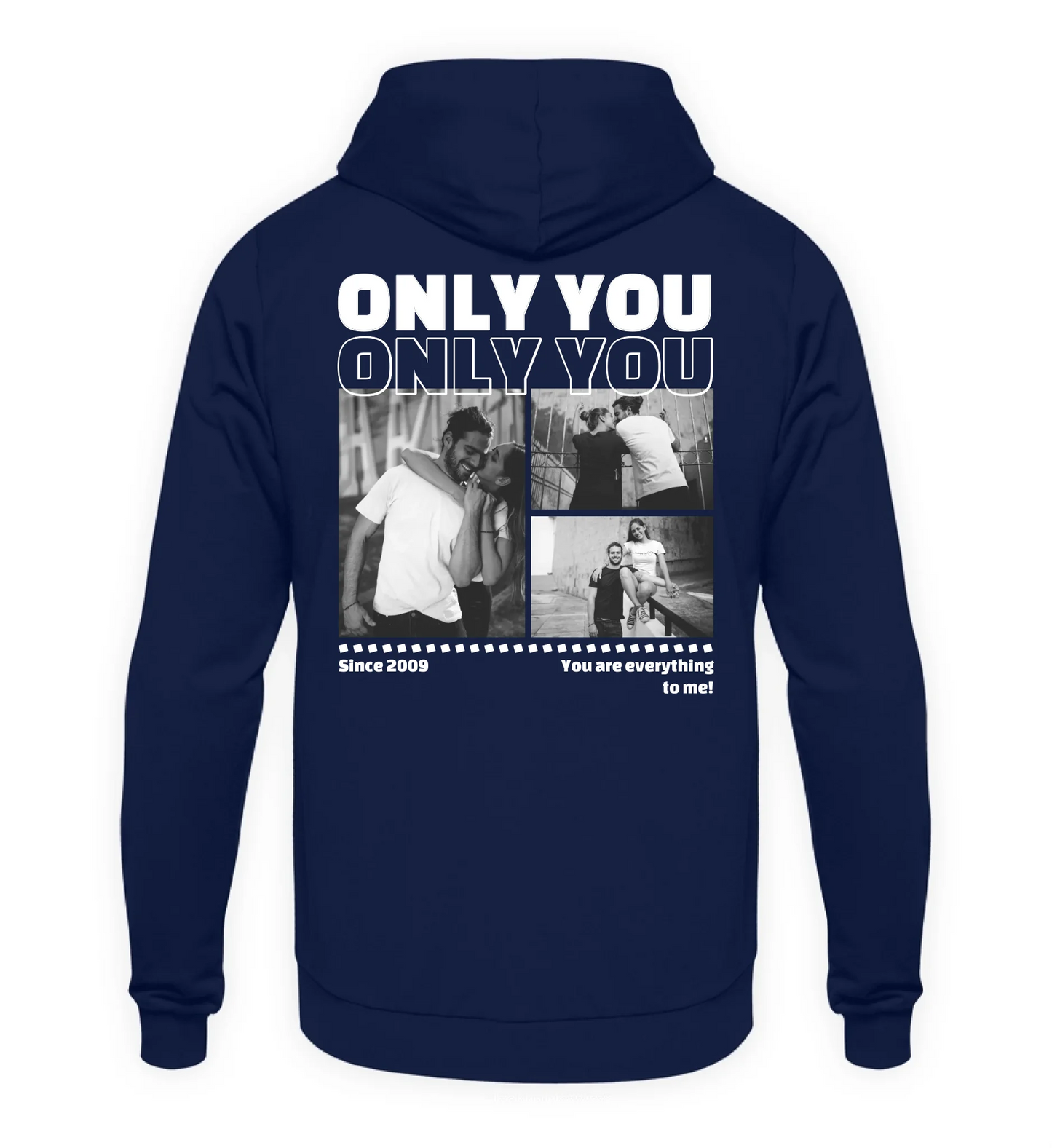 Mit Fotos personalisierbarer marineblauer Hoodie