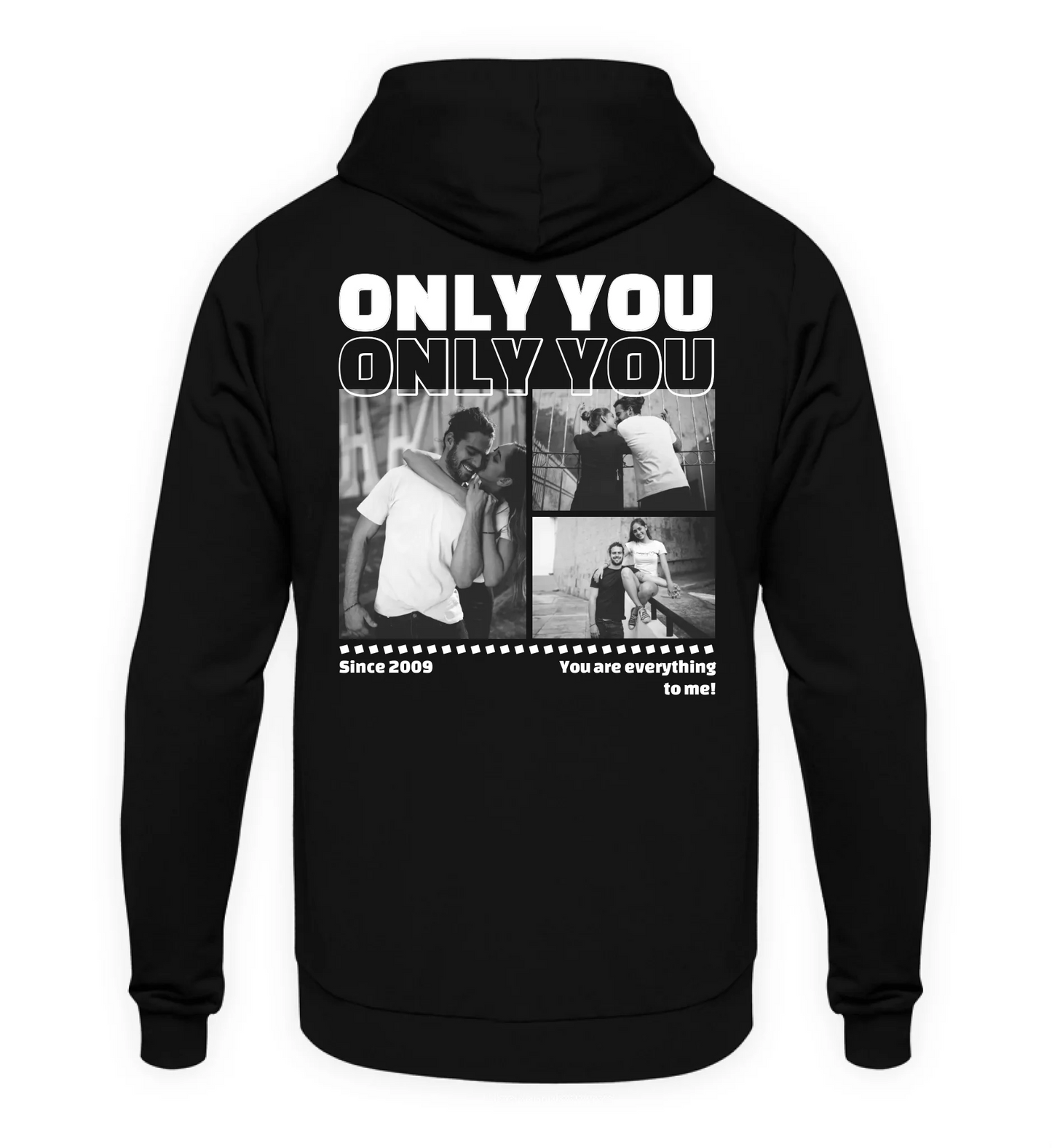 Mit Fotos personalisierbarer schwarzer Hoodie