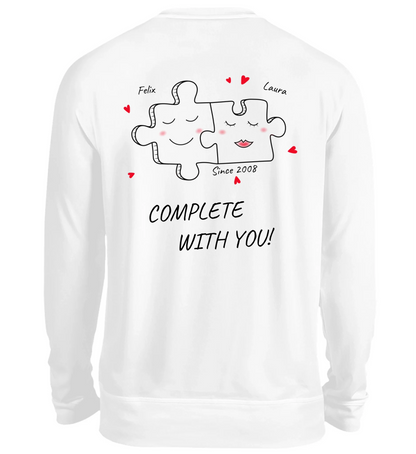 Mit Fotos personalisierbarer weißer Sweater