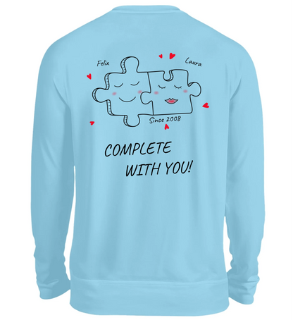 Mit Fotos personalisierbarer hellblauer Sweater 