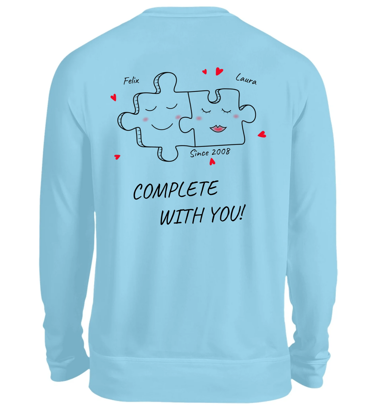 Mit Fotos personalisierbarer hellblauer Sweater 