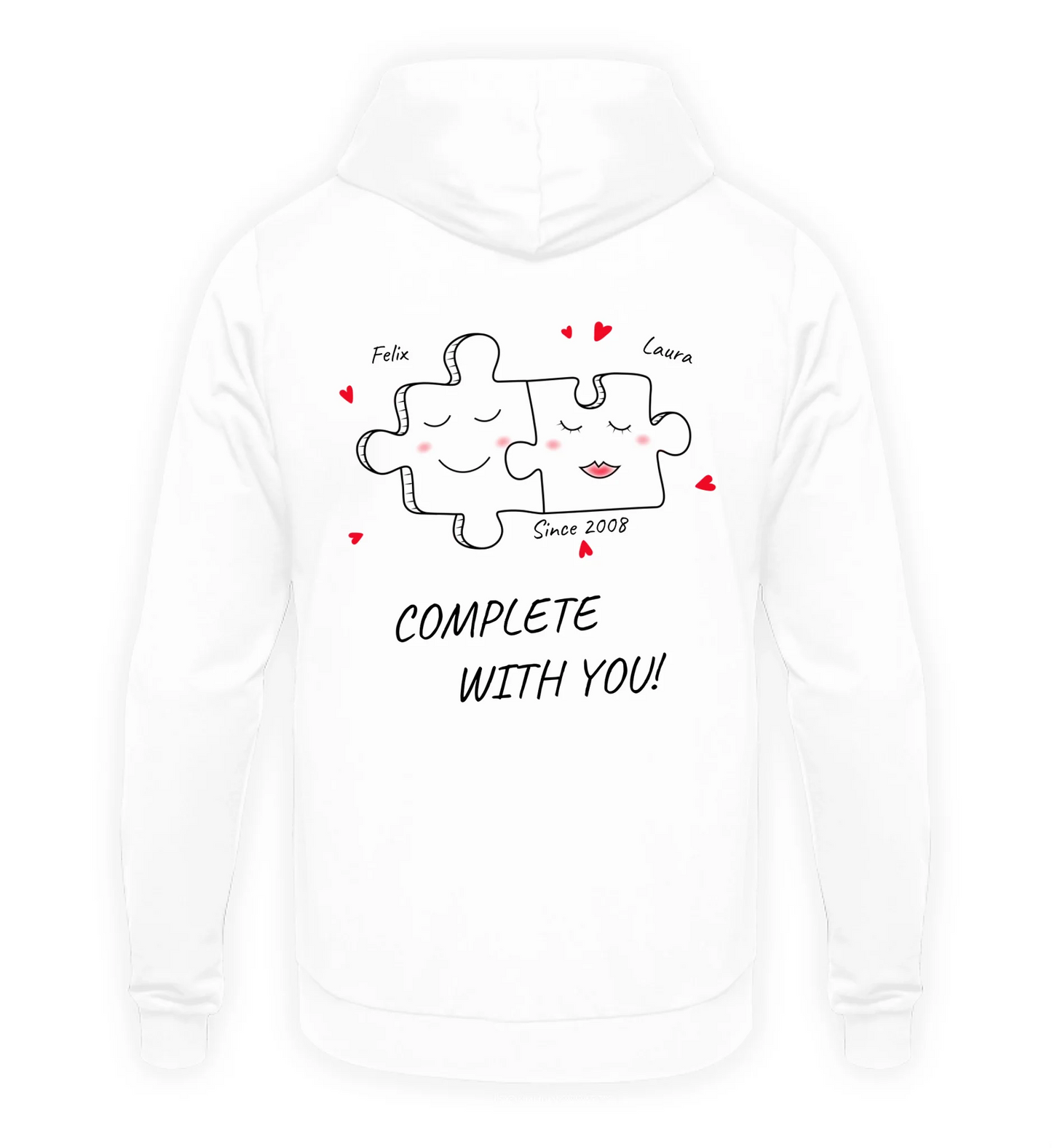 Mit Fotos personalisierbarer weißer Hoodie