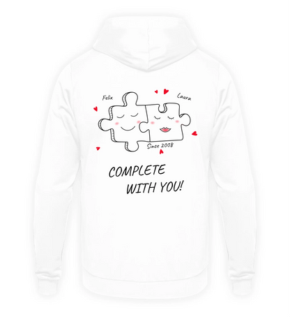 Mit Fotos personalisierbarer weißer Hoodie