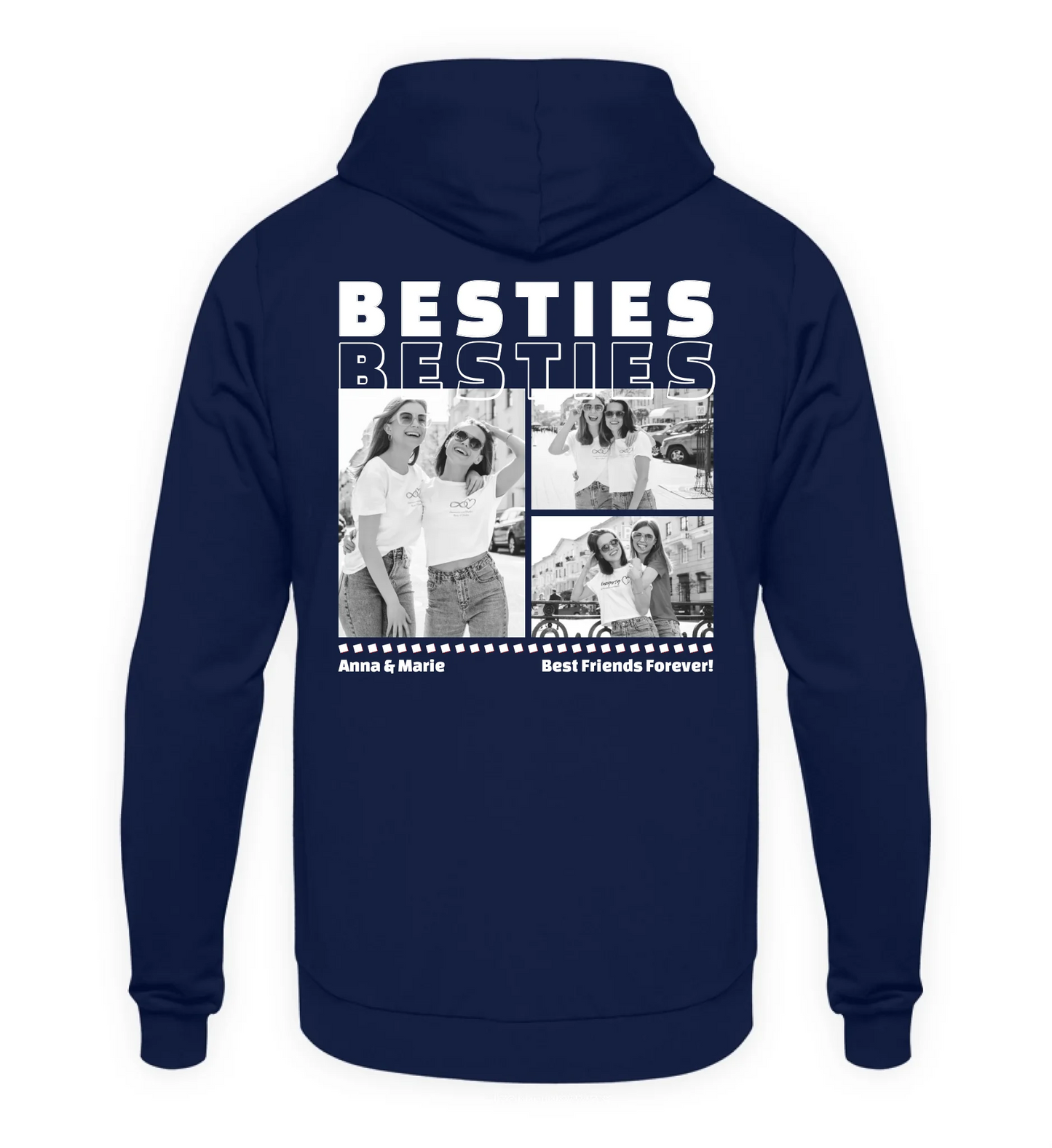 Mit Fotos personalisierbarer marineblauer Hoodie
