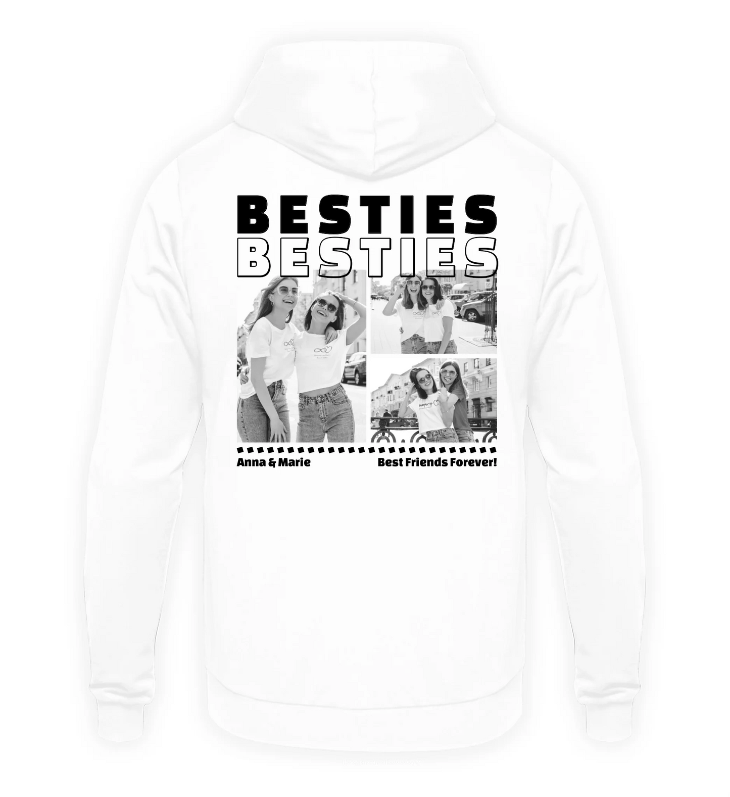 Mit Fotos personalisierbarer weißer Hoodie