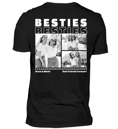 Mit Fotos und Text personalisierbares schwarzes T-Shirt