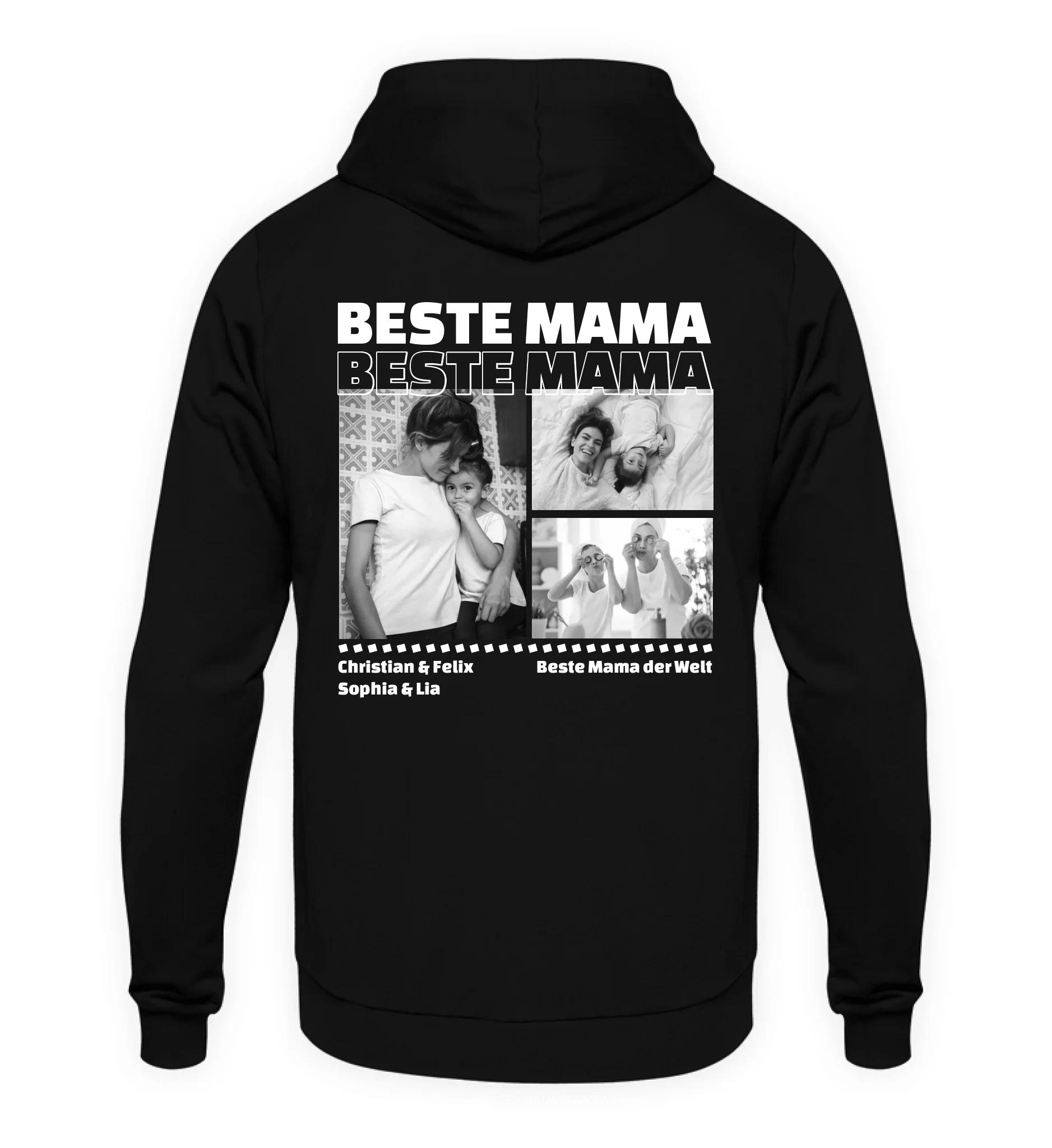 Mit Fotos personalisierbarer schwarzer Hoodie