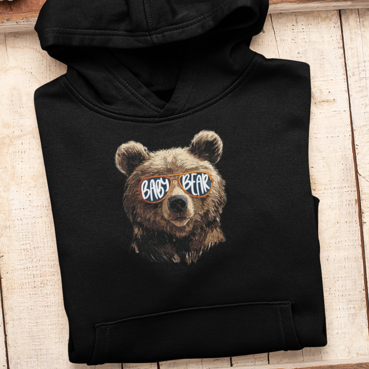Hoodie Set - Papa Bear in Schwarz | Baby Bear mit Farbwahl