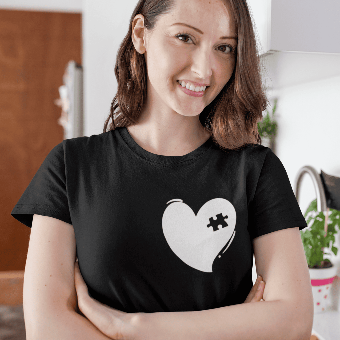 Herz mit Puzzlestück  - Damen T-Shirt