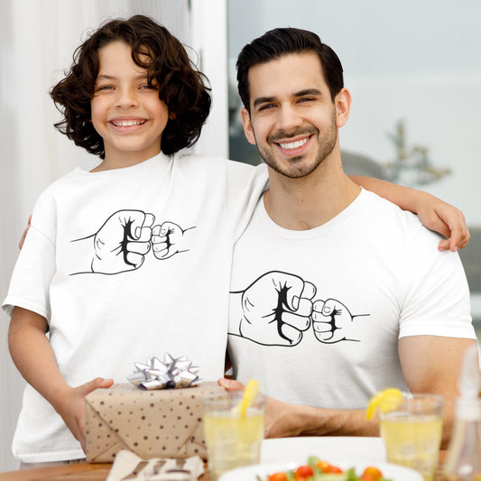 T-Shirt Set Papa & Kind | Faustcheck | Weiß