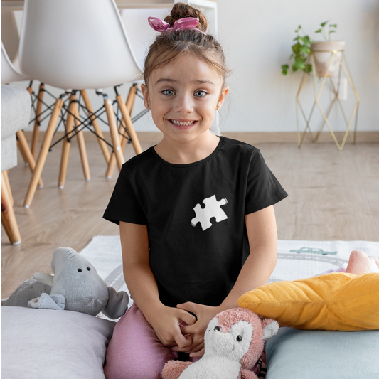 T-Shirt Set Papa & Kind | Herz + Puzzlestück | Schwarz