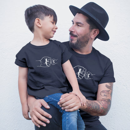 T-Shirt Set Papa & Kind | Faustcheck | Schwarz
