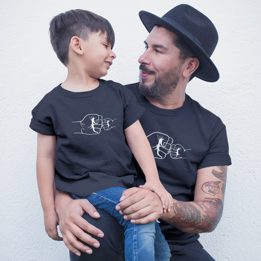 T-Shirt Set Papa & Kind | Faustcheck | Schwarz