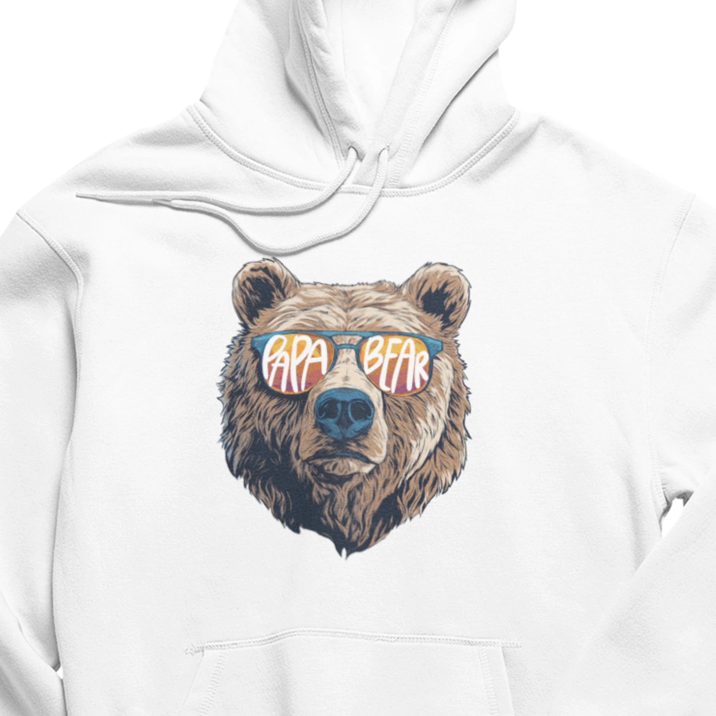 Hoodie Set - Papa Bear in Weiß | Baby Bear mit Farbwahl