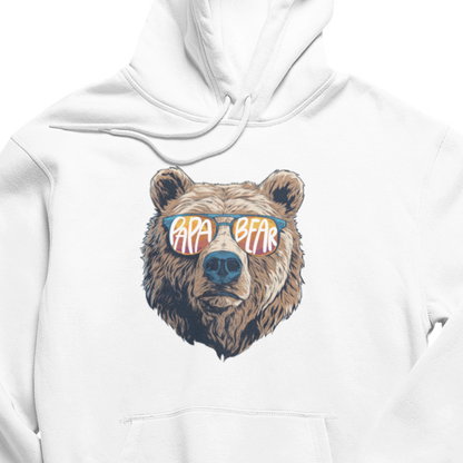 Hoodie Set - Papa Bear in Weiß | Baby Bear mit Farbwahl