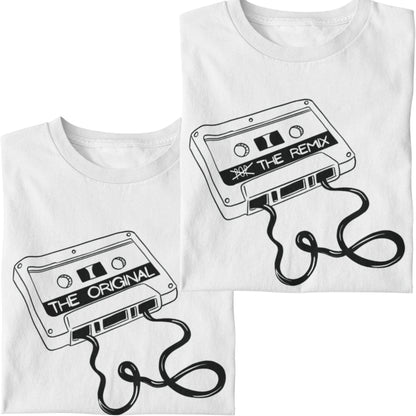 T-Shirt Set Papa & Kind | The Original & The Remix | Weiß