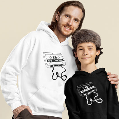 Hoodie Set | Papa - The Original in Weiß | Kind - The Remix mit Farbwahl