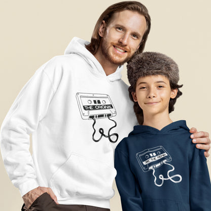 Hoodie Set | Papa - The Original in Weiß | Kind - The Remix mit Farbwahl