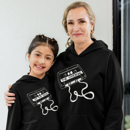 Hoodie Set | Mama - The Original in Schwarz | Kind - The Remix mit Farbwahl